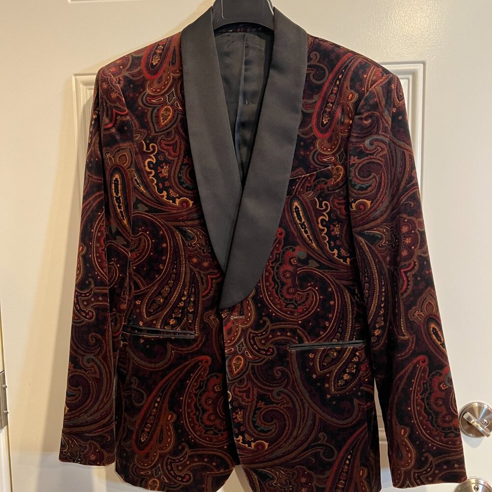 Banana Republic Paisley Velvet Dinner Jacket 38R
